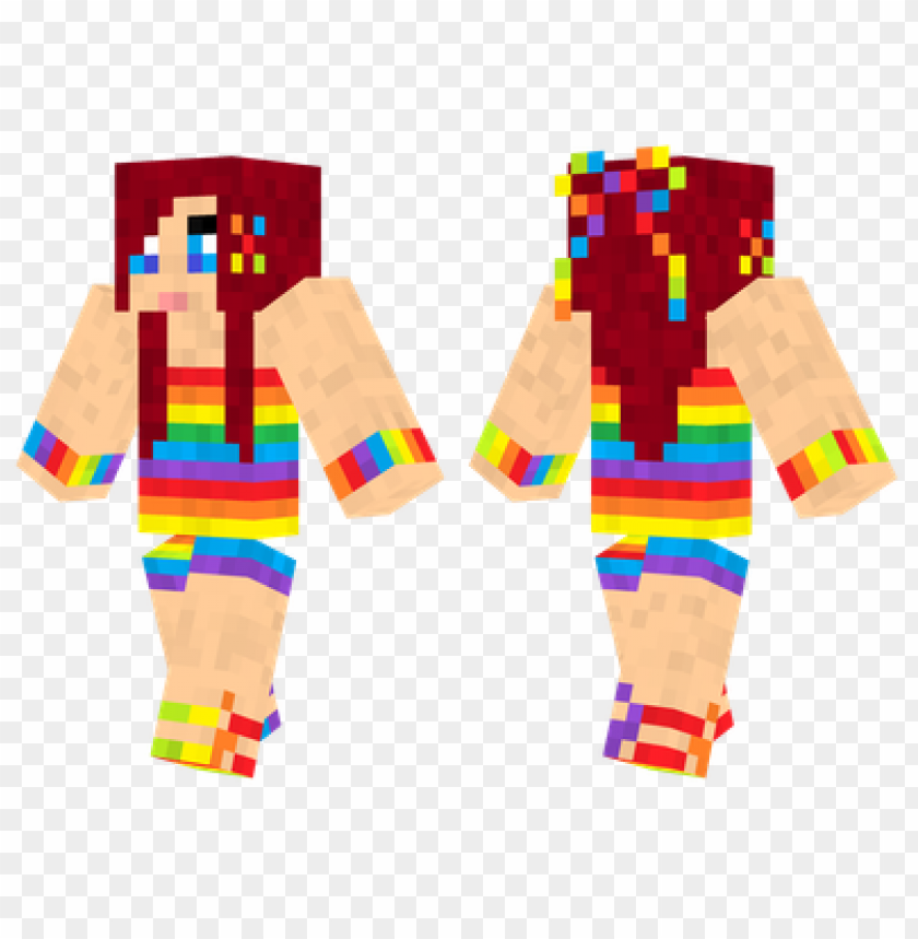 rainbow girl skin,minecraft skins, minecraft, minecraft people png