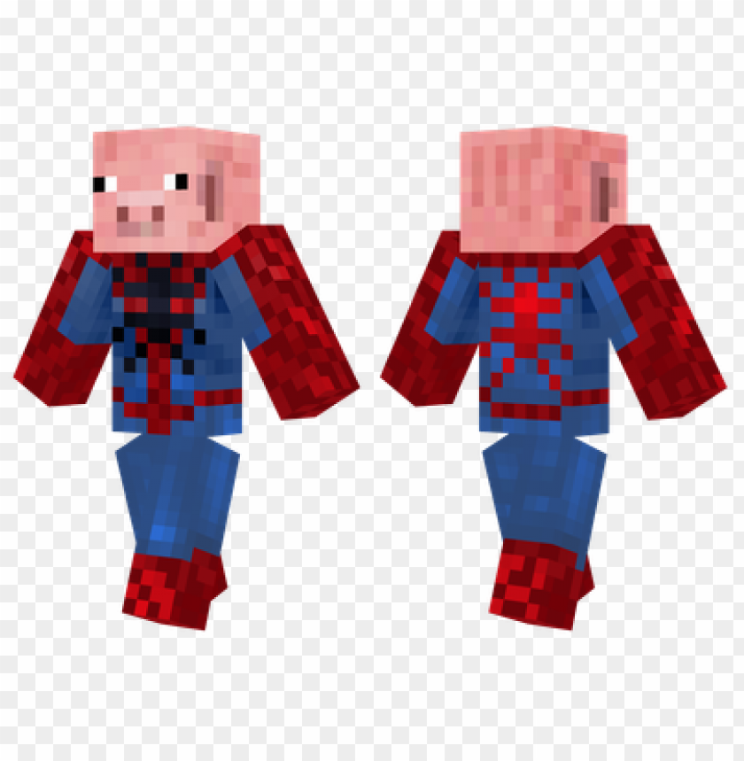 Minecraft skin, pig character, superhero costume, blocky design, creative gaming