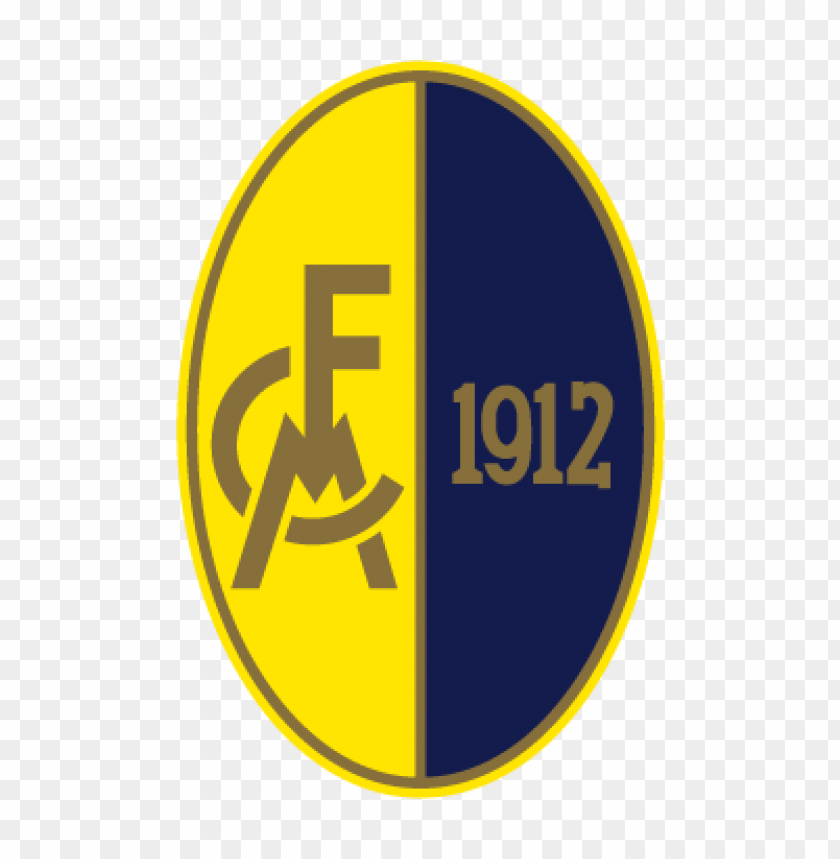 football club logo, Modena FC, yellow blue colors, sports emblem, Italian football