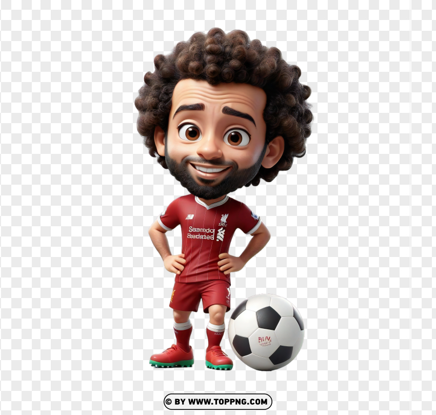 Mohamed Salah As A Chibi Football Character PNG Transparent Background