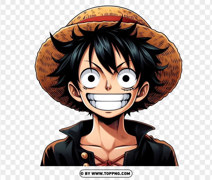 Monkey D. Luffy One Piece Face PNG Transparent Background