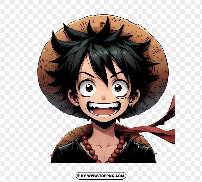 One Piece , Monkey D. Luffy,chibi, cartoon,  anime One Piece, nose, smile