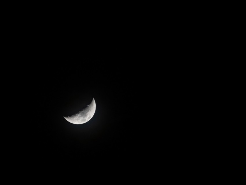 moon, crescent, full moon, bw, night