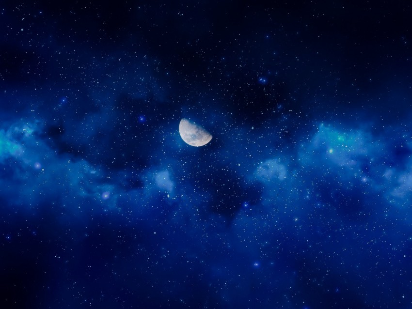 Moon Night Stars Sky Full Moon Background