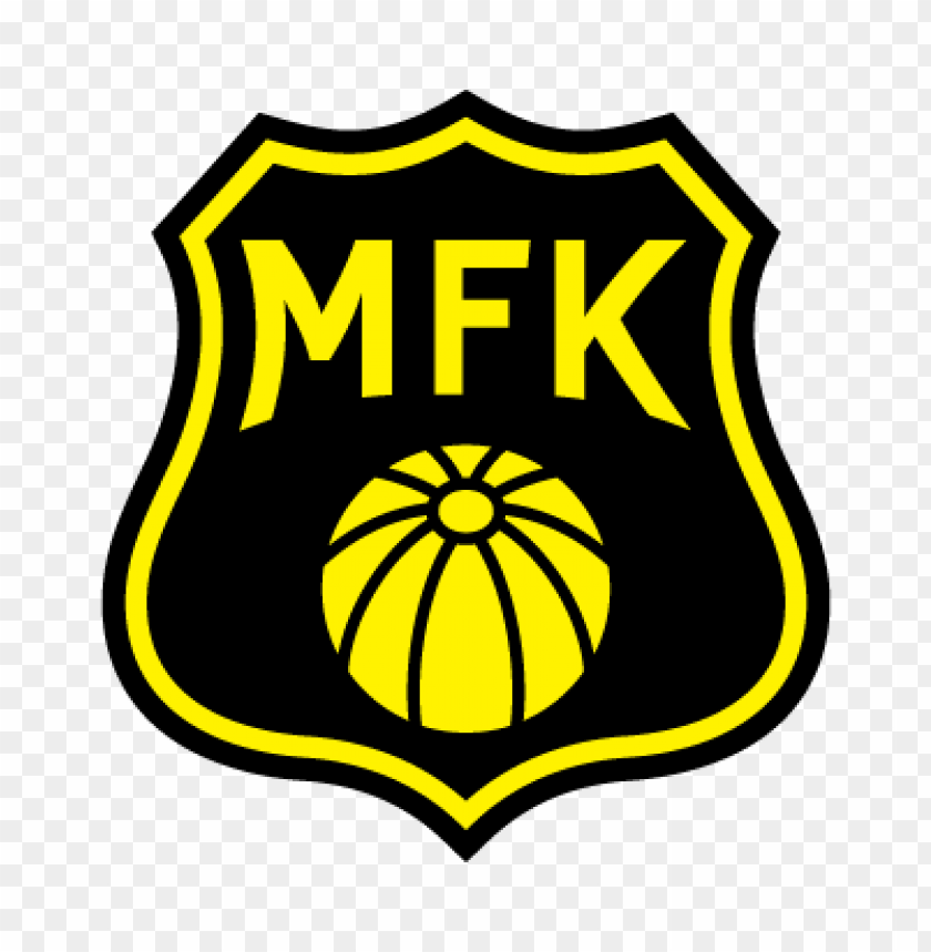 MFK logo, sports team emblem, yellow and black design, basketball association, athletic branding