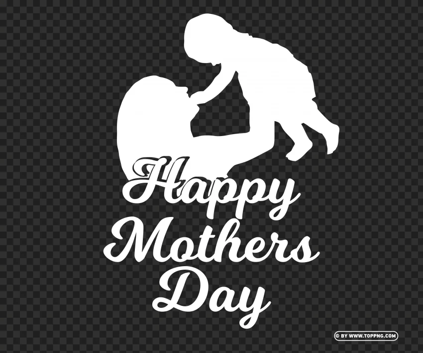 Mother And Child Silhouette On PNG Transparent Background