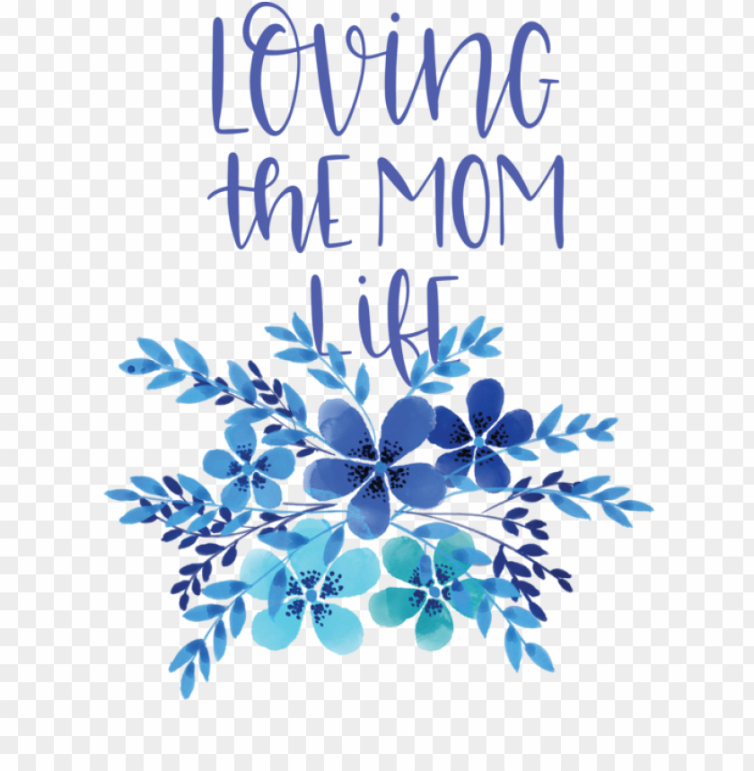 模様10 cobalt blue floral design,mothers day,love you mom,transparent png