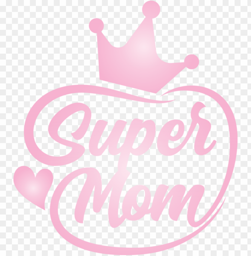 Mothers Day Logo Design Pink M For Super Mom For Mothers Day PNG Transparent Background