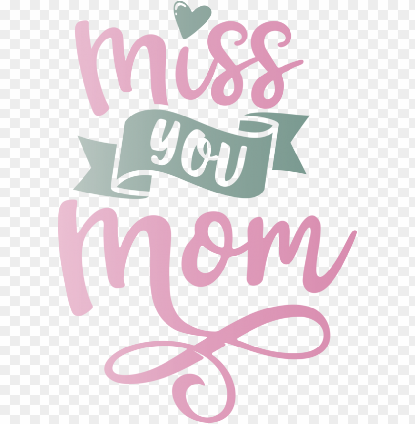 Mothers Day Logo Font Pink M For Miss You Mom For Mothers Day PNG Transparent Background