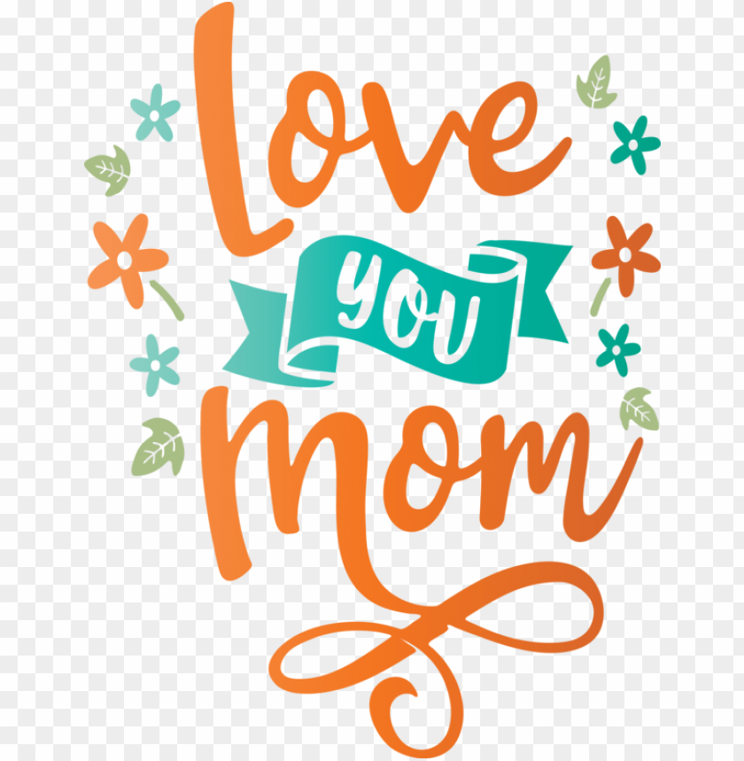 Mothers Day Logo Leaf Produce For Love You Mom For Mothers Day PNG Transparent Background