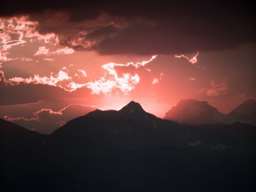 mountain, clouds, dark, darkness, outlines