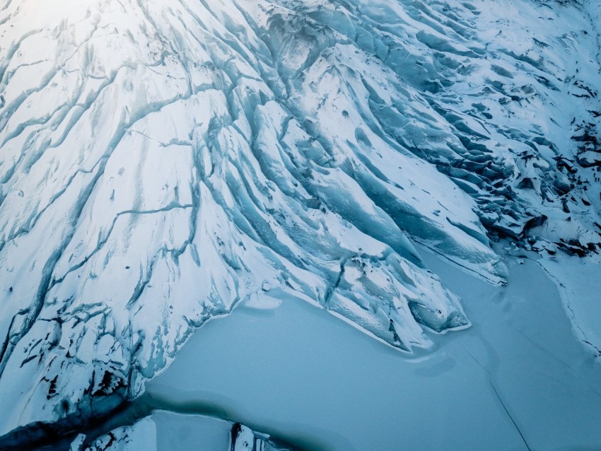 mountain, glacier, fog, ice, white, snow