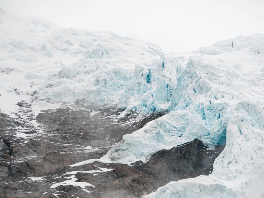 Mountain Glacier Fog Landscape Background