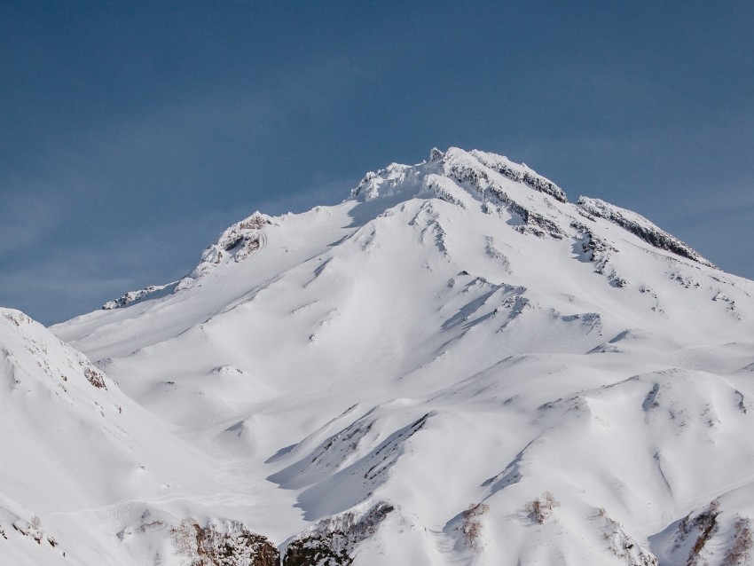 Mountain Peack Snowy Slope White Volcanic Background