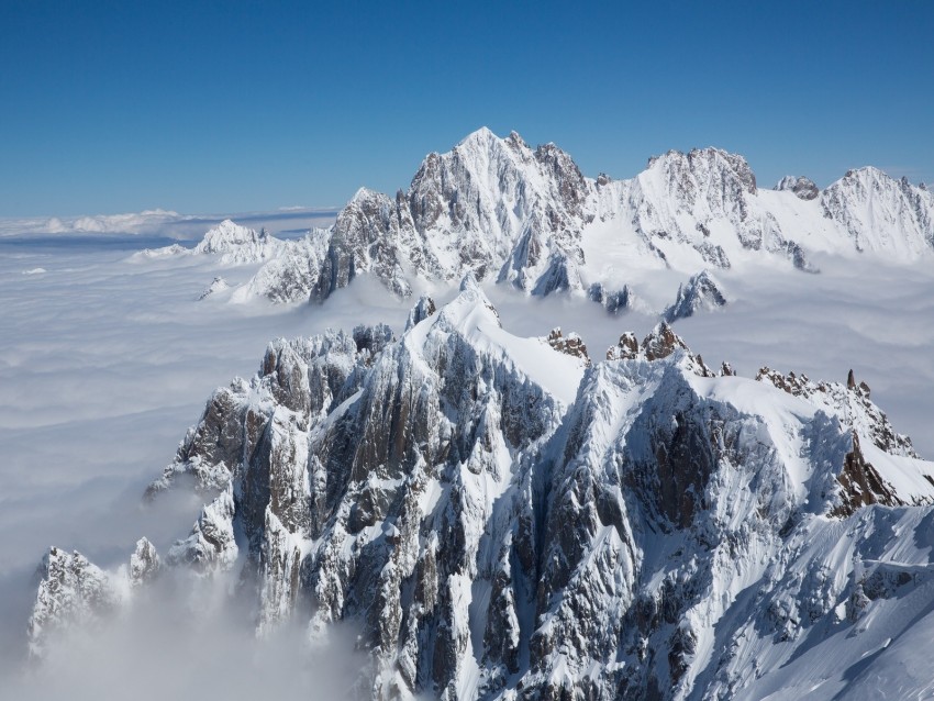 mountain, peak, clouds, fog, mountain range, mountain peak