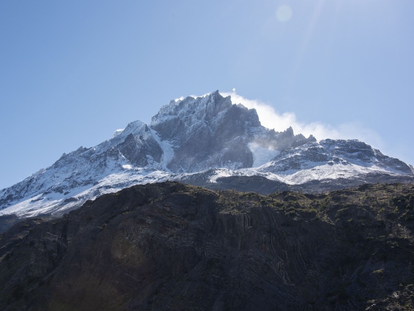 mountain, peak, slope, snowy