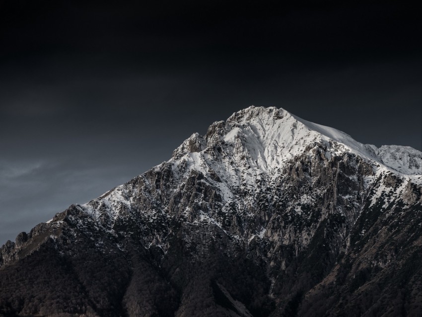 Mountain Peak Snowy Night Italy Background