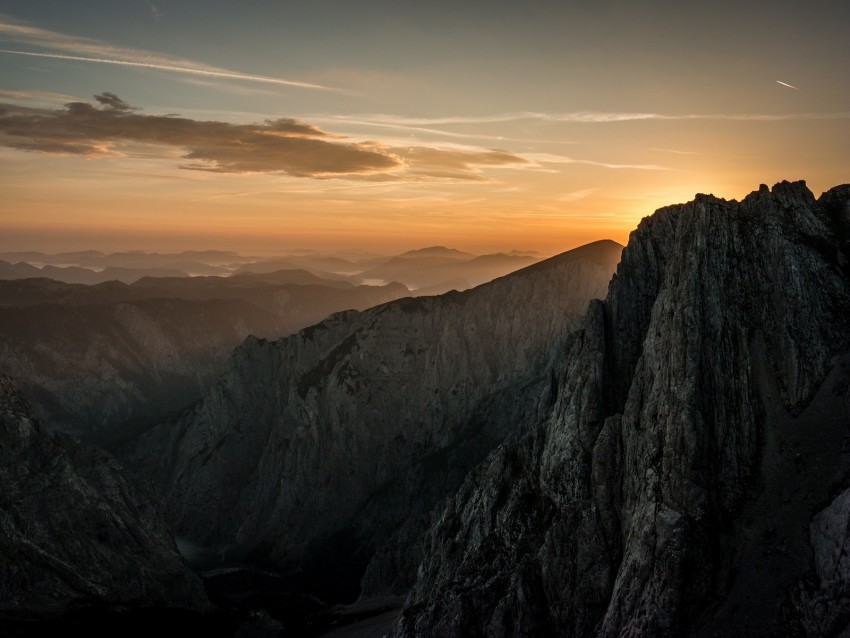 Mountain Peak Sunset Austria Background