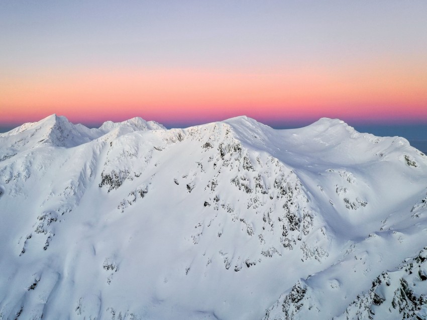 mountain, peaks, snowy, horizon, sky, romania