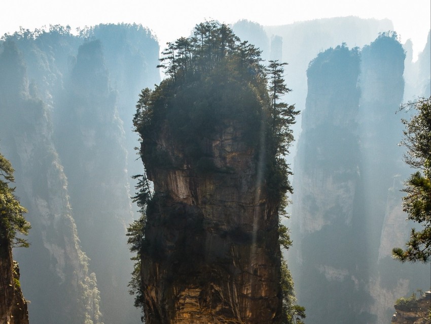 Mountain Rock Fog Avatar Mountain Zhangjiajie China Background