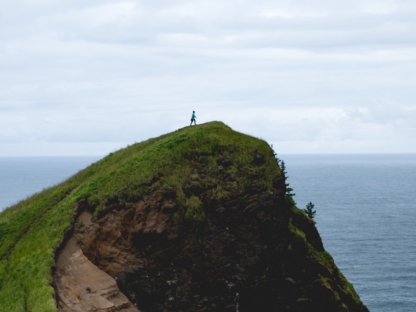 mountain, sea, silhouette, hill, landscape