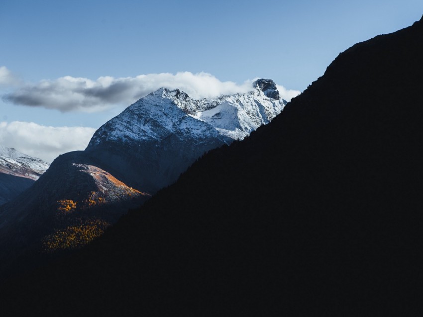 Mountain Shadow Peak Snowy Background