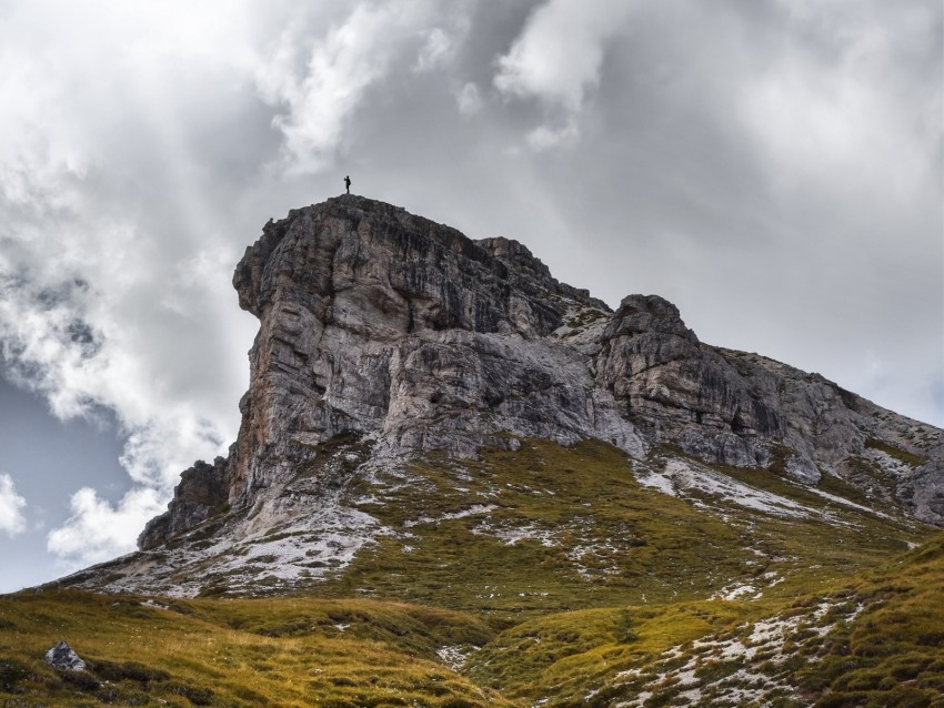 Mountain Silhouette Peak Dolomites Background