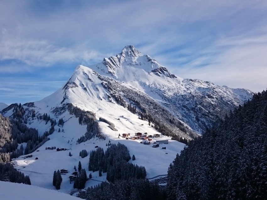 mountain, winter, snow, peak, mountain landscape, winter landscape