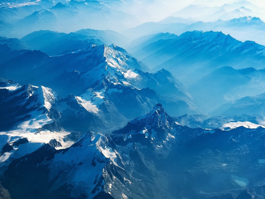 Mountains Aerial View Clouds Fog Switzerland Background