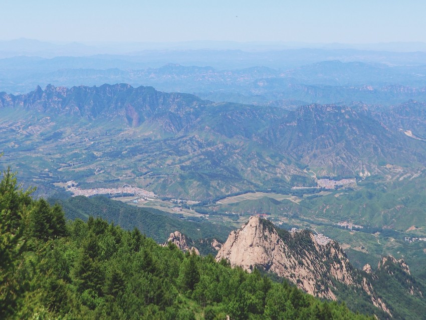 Mountains Aerial View Haze Height View Overview Background