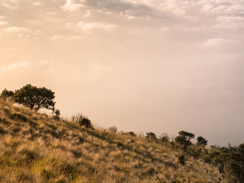 Mountains Clouds Fog Peak Height Landscape Background