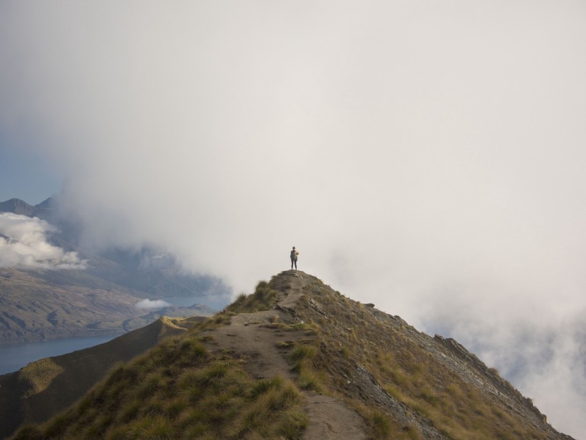 mountains, fog, clouds, loneliness, freedom