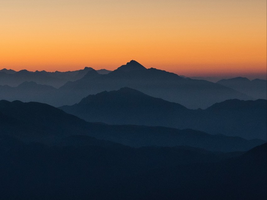 mountains, fog, horizon, outlines, silhouettes, italy