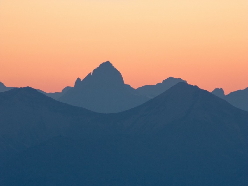 mountains, hills, outlines, twilight