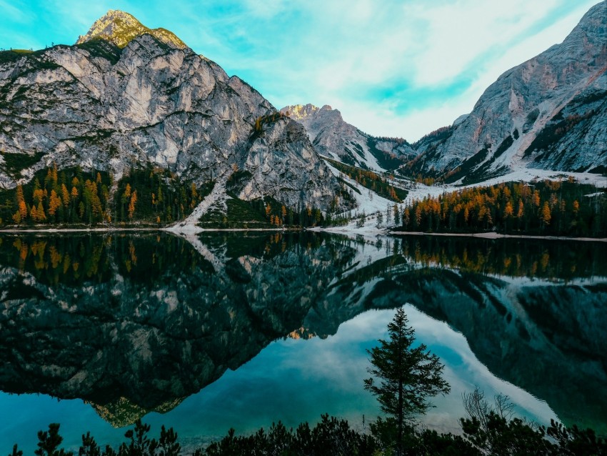 mountains, lake, landscape, banff, national park, canada