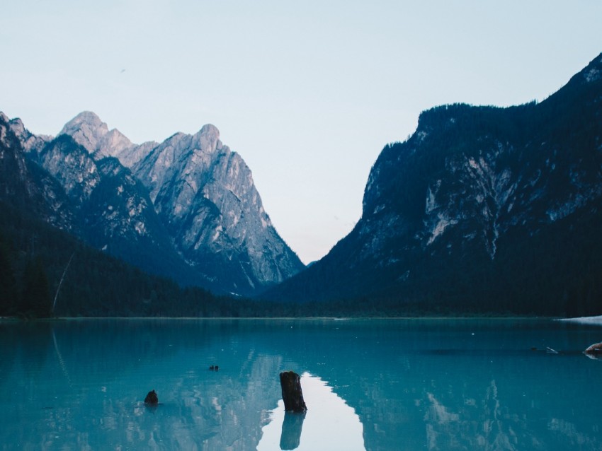 Mountains Lake Landscape Shore Water Background