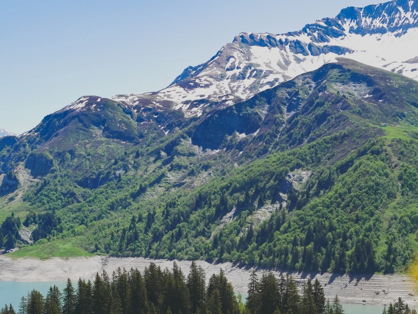 Mountains Nature Landscape Trees Vegetation Background