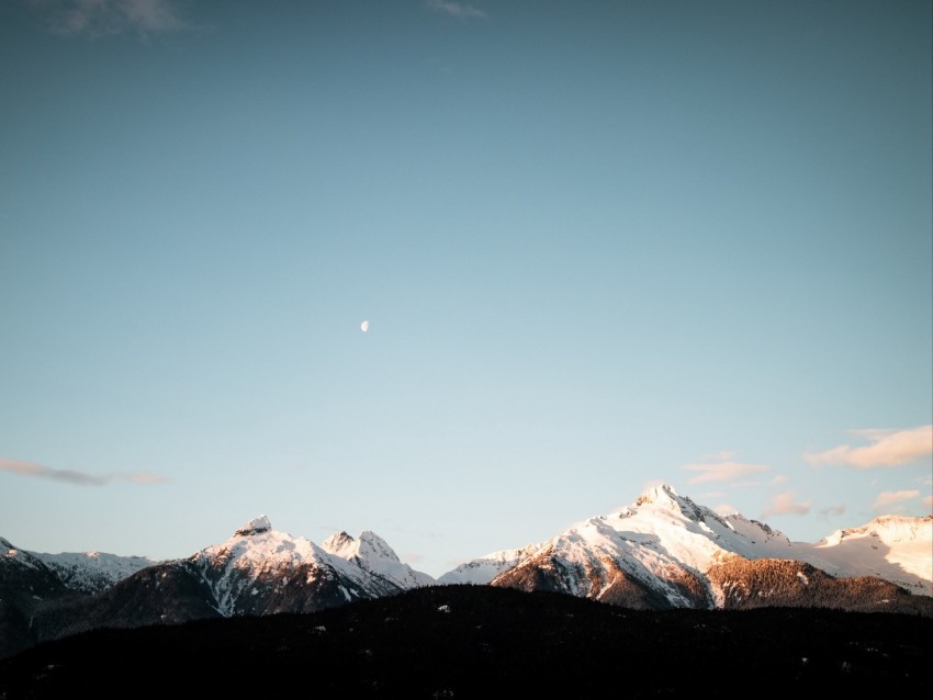 mountains, peak, sky, snowy, outdoors