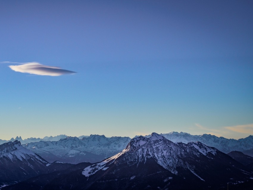 mountains, peak, snowy, sky, mountain landscape