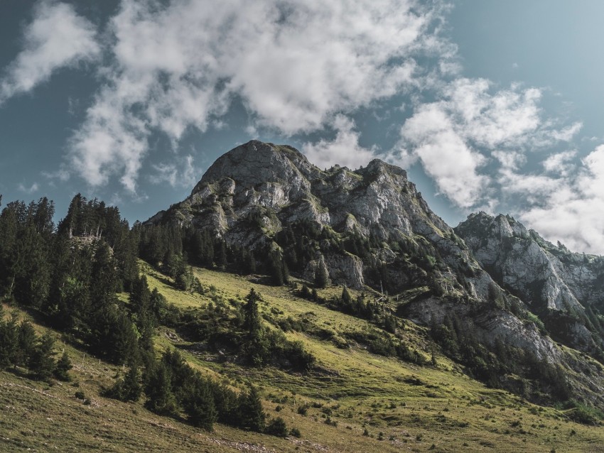 mountains, rocks, clouds, landscape, foothills