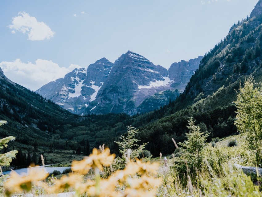 mountains, rocks, trees, vegetation, landscape