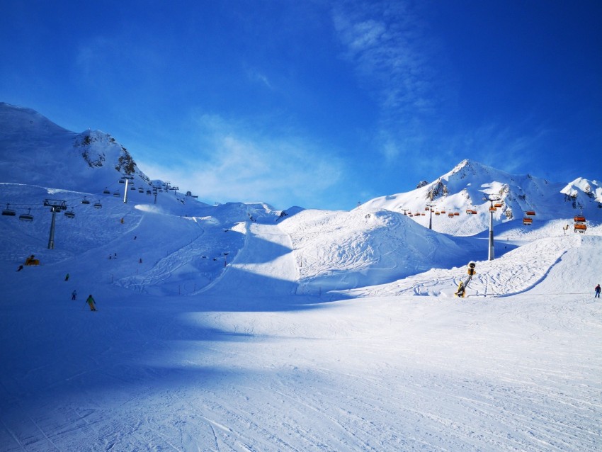 mountains, ski track, slope, ski, lifts