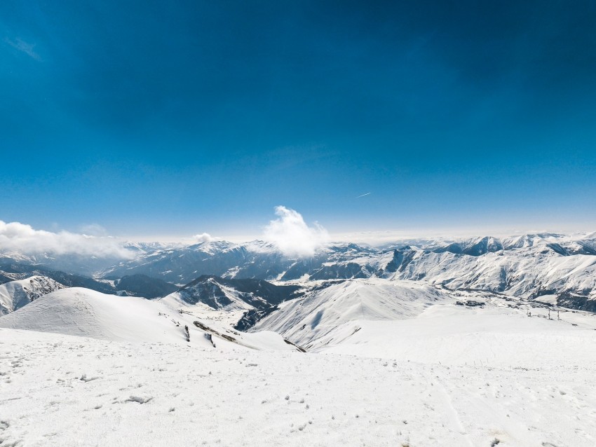 mountains, sky, snow, georgia