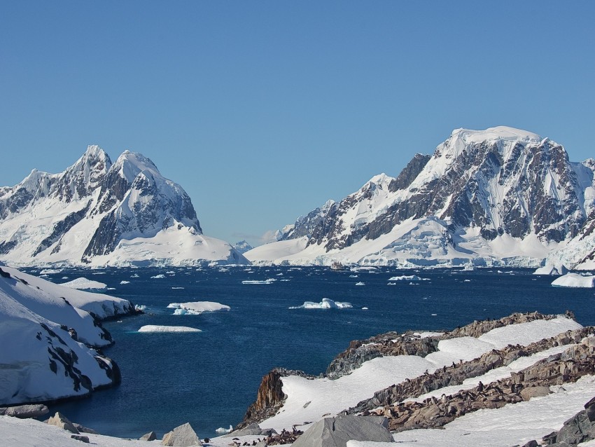 Mountains Snow Ice Landscape Antarctica North Pole Background