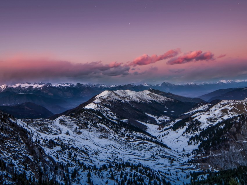 mountains, starry sky, night, snow, dolomites, italy