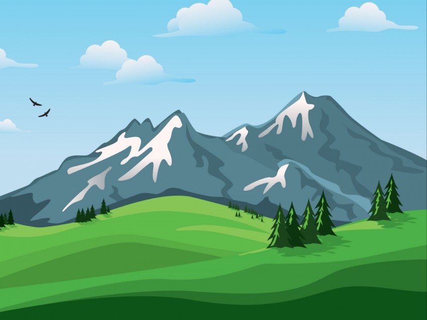 mountains, vector, landscape, nature