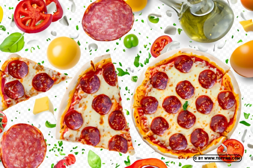 Mouthwatering Pepperoni Pizza PNG Transparent Background