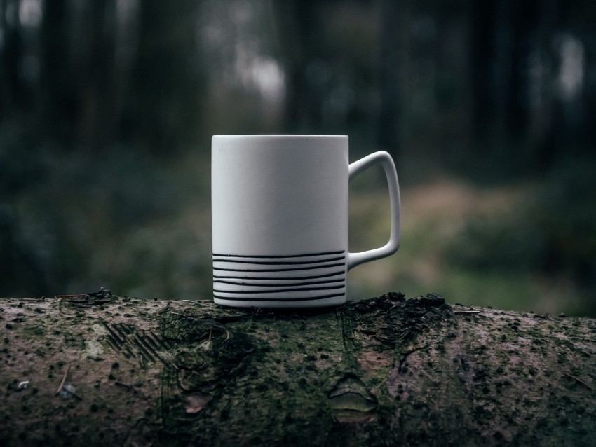 Mug Steam Macro Blur Moss Background