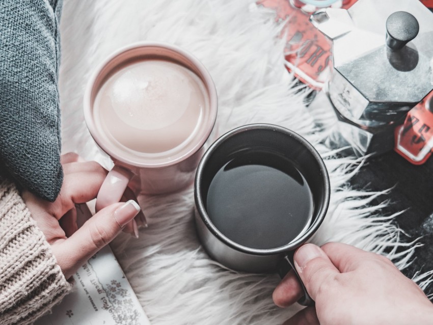 Mugs Hands Love Coffee Drink Background