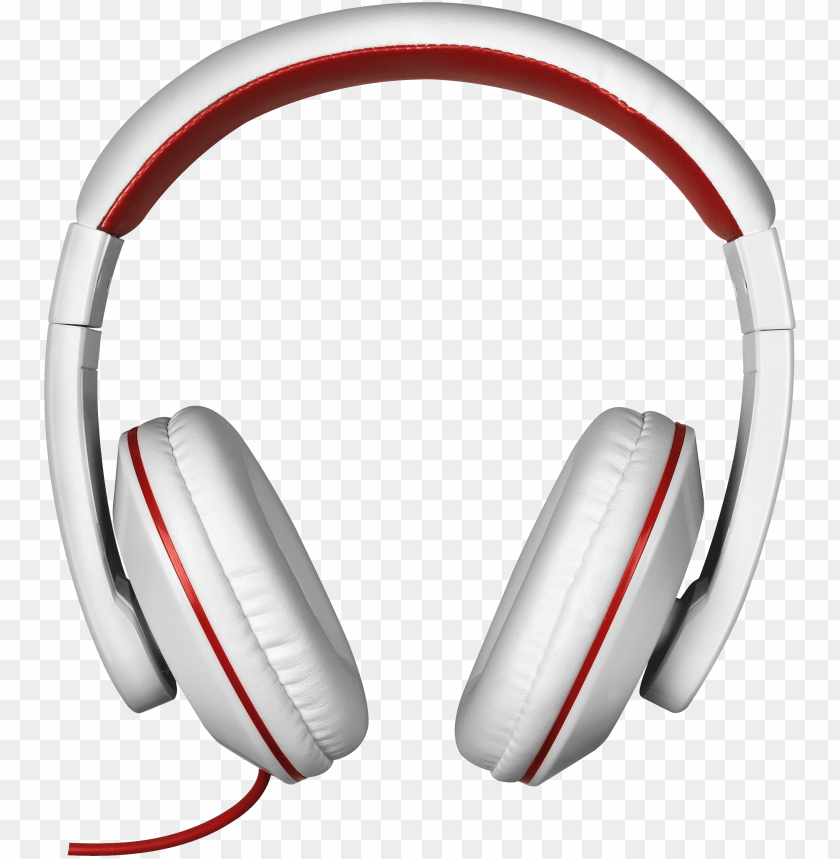 White and red headphones on a transparent background